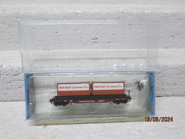 N SCALE - BACHMAN - FLAT CAR WAGON WITH CONTAINER LOAD - BOXED