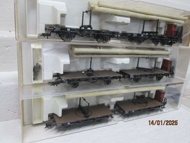HO SCALE - FLEISCHMANN - X3 TWIN WAGON SETS - BOXED