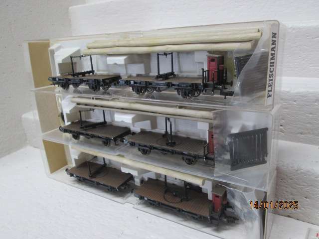 HO SCALE - FLEISCHMANN - X3 TWIN WAGON SETS - BOXED