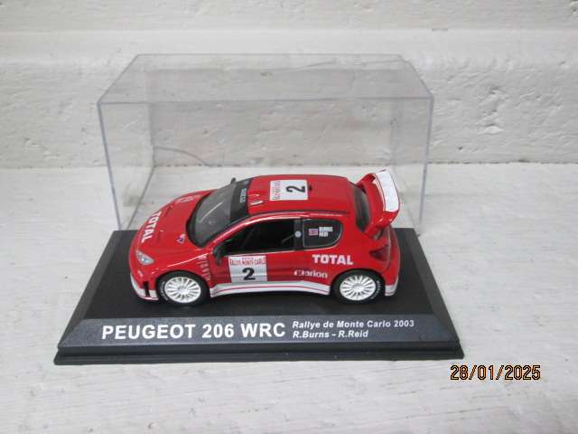 DIE CAST 1:43 SCALE - RALLY CAR -  PEUGEOT 206 WRC