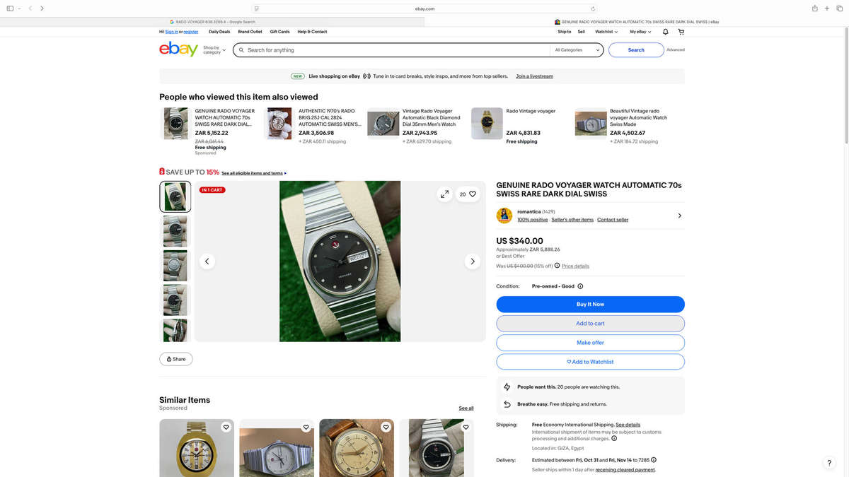 Rado Voyager Diamond Dial