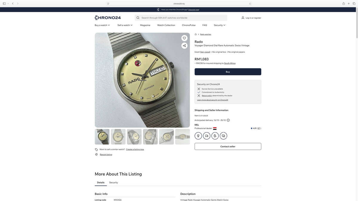 Rado Voyager Diamond Dial