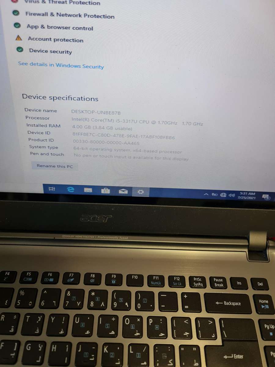 ACER ASPIRE TIMELINEU - CORE i5-3317U - 4GB MEMORY - 500GB HARD DRIVE - 14 INCH SCREEN