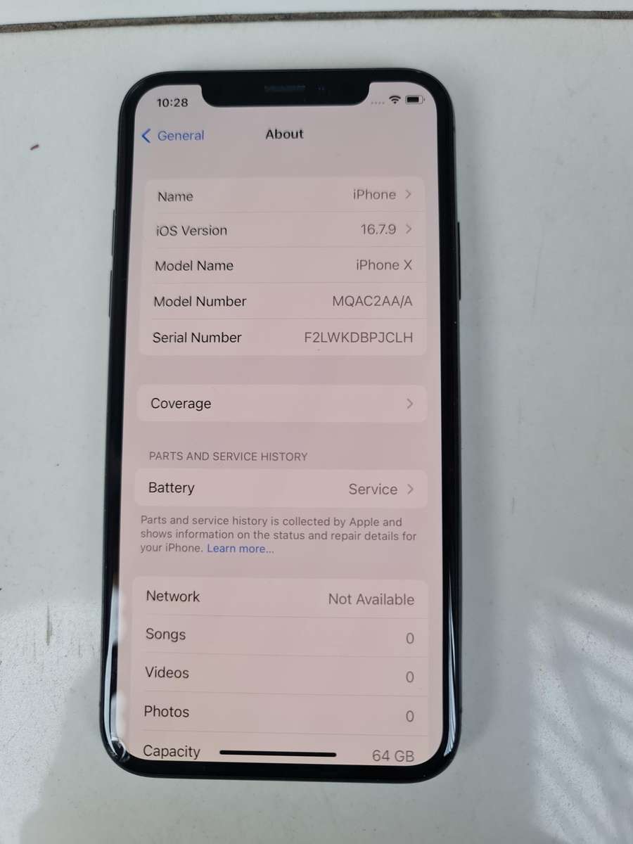 IPHONE X - 64GB - PHONE ONLY - VERY GOOD CONDITION