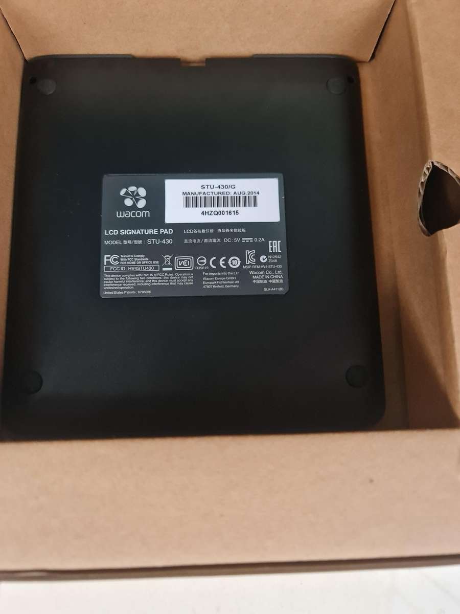 WITH BOX WACOM STU-430 SIGNATURE PADS, 4.5 INCH MONOCHROME REFLECTIVE LCD, BATTERY-FREE PEN INCLUDED