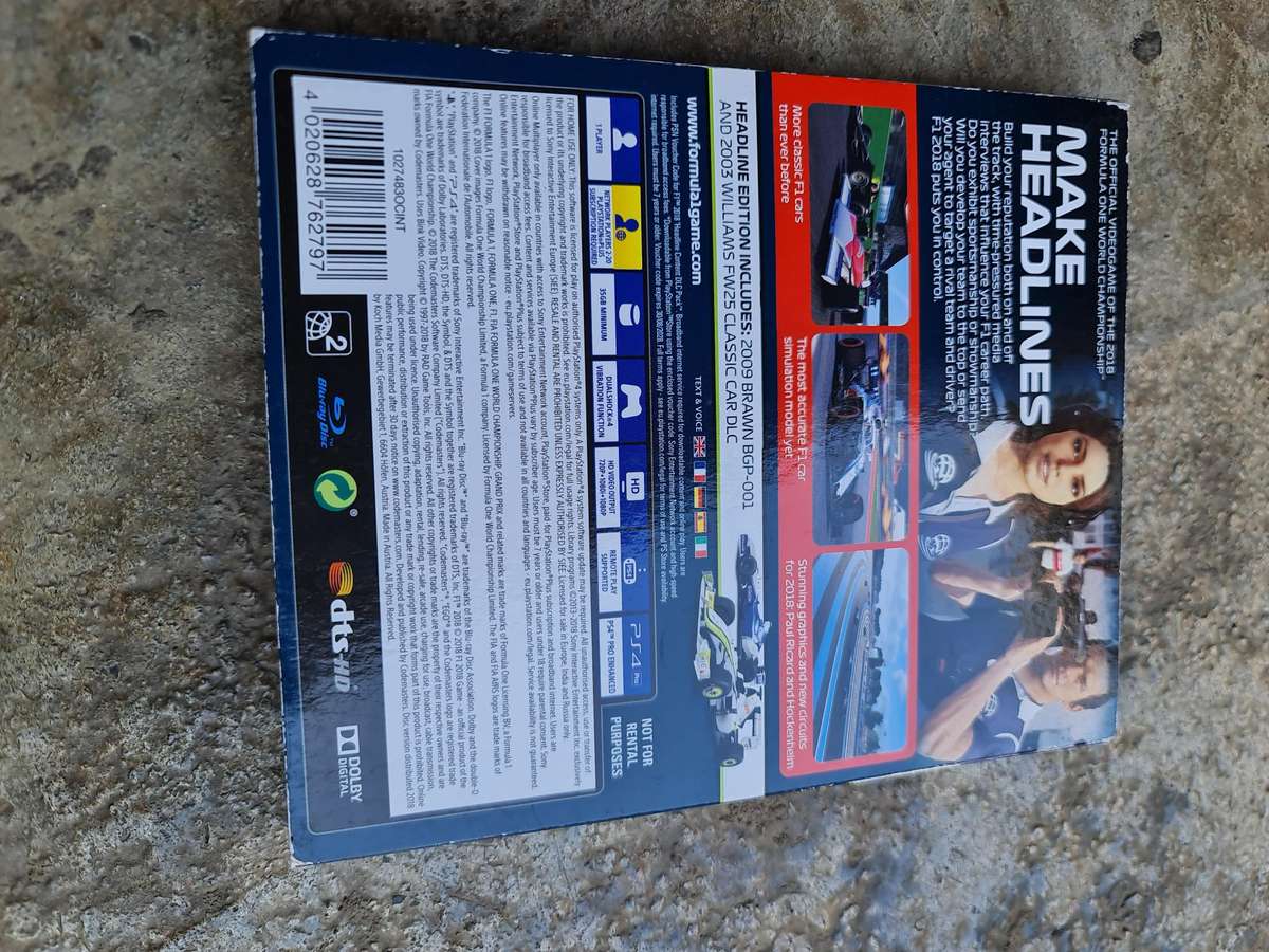 SONY PLAYSTAION - PS4 GAME - F1 2018 - HEADLINE EDITION