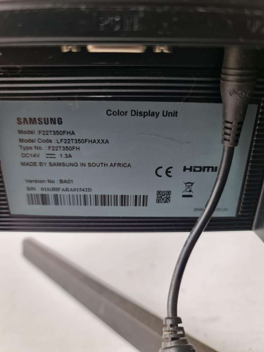 SAMSUNG MONITOR - 22 INCH LED - MODEL F22T350FHA - PLEASE READ