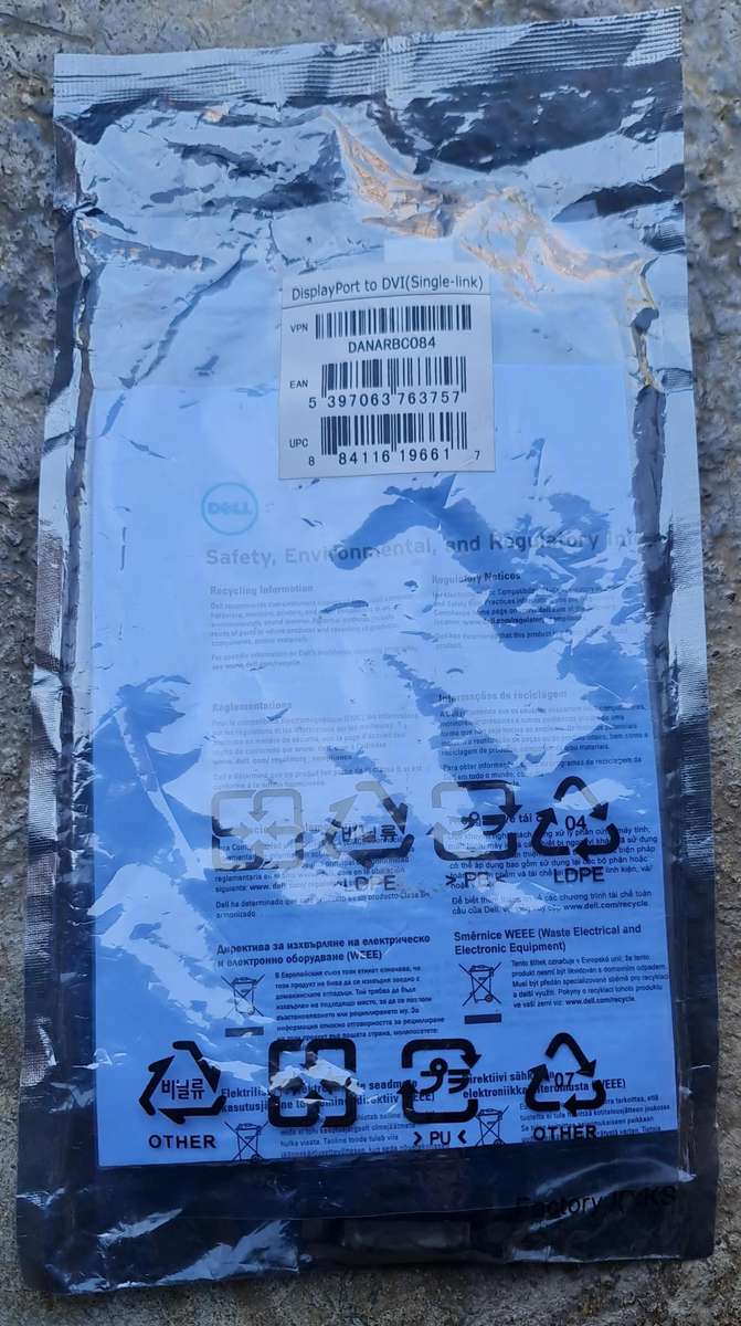 Dell Display Port to DVI Adapter