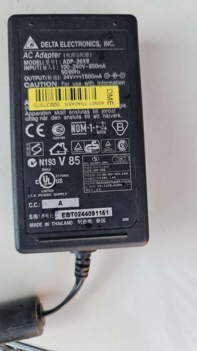 DELTA CHARGER - AS PER PIC - 24V - 150mA - FULL WORKING CONDITION