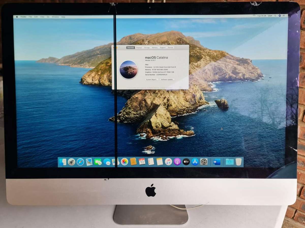 APPLE IMAC 27 INCH - LATE 2013 MODEL - 16GB MEMORY - 1TB HARD DRIVE - SLIM UNIT - CRACKED SCREEN