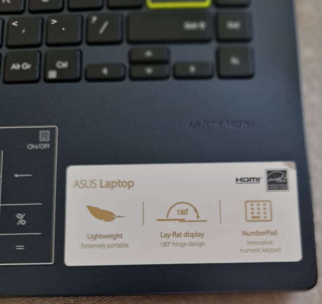 ASUS 410M LAPTOP - CELERON N4020 - 4GB - 256GB - 14 INCH SCREEN - HDMI - CHARGER