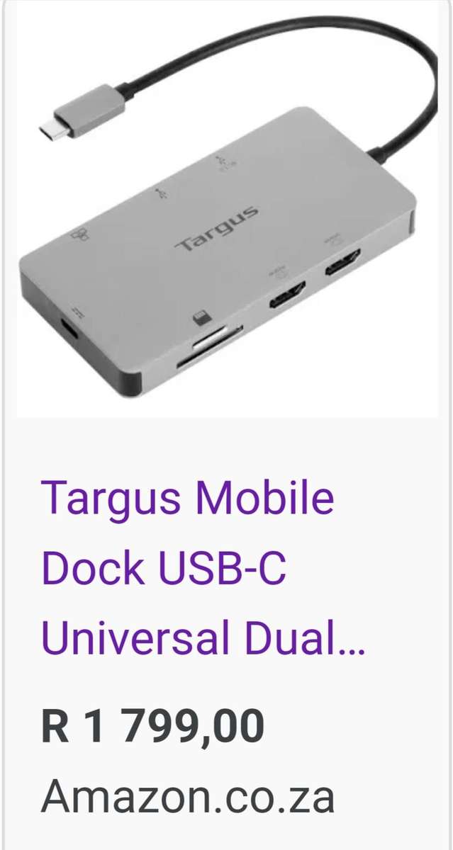 BRAND NEW SEALED - TARGUS - USB-C - 4K DUAL MONITOR TRAVEL DOCK - WITH 100W POWER PASS-THRU