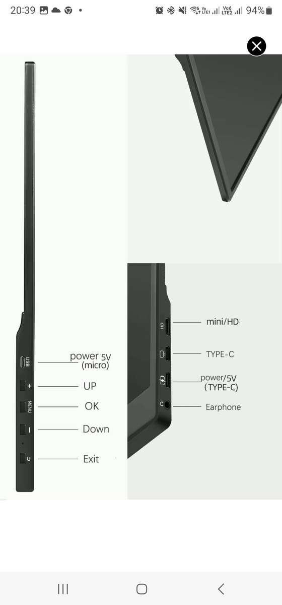 BRAND NEW - VIVID EDGE 15.6 INCH PORTAL SCREEN/MONITOR - INCLUDED VEGAN(PU) LEATHER CASE
