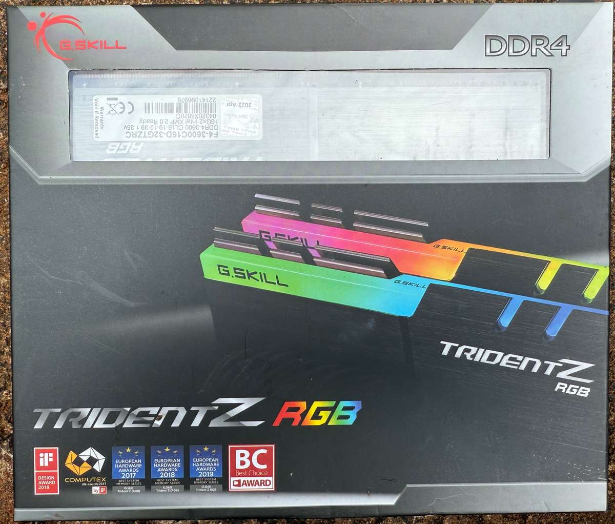 G.Skill F4-3600C16D-32GTZRC Trident Z RGB 32GB (2x16GB) DDR4-3600MHz CL16 1.35V Black Desktop Memory
