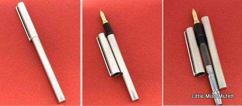 A Du Pont fountain pen with original booklets and guarantee card with  a set of cartridges