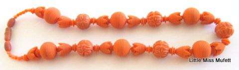 A Rare Art Deco Faux Amber necklace ( Early plastic--Bakelite )