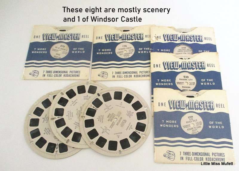 A Viewmaster with 11 reels including 3 Disney reels. Mickey Mouse,Donald Duck and Peter Pam