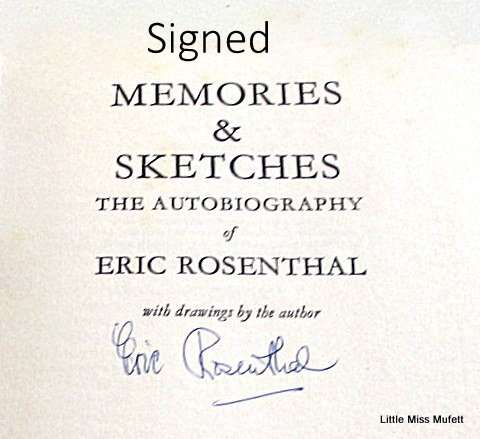 Eric Rozenthal--Memories and sketches---signed copy