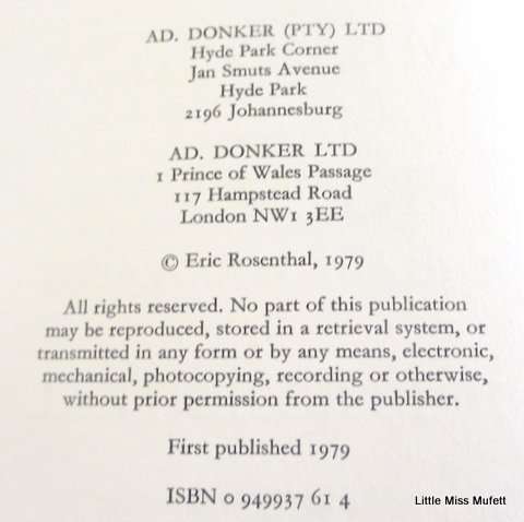 Eric Rozenthal--Memories and sketches---signed copy