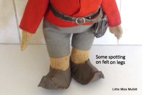 Vintage German Steiff Pucki Dwarf Doll Gnome Toy 30cm Rubber Head Felt Body