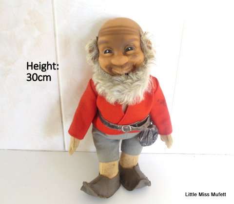 Vintage German Steiff Pucki Dwarf Doll Gnome Toy 30cm Rubber Head Felt Body