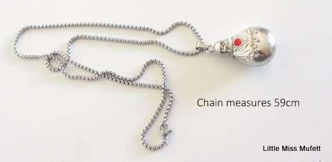 A perfume/essential oil bottle pendant and chain---Stainless steel