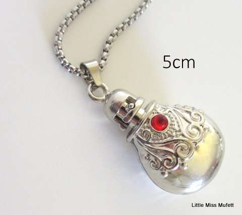 A perfume/essential oil bottle pendant and chain---Stainless steel