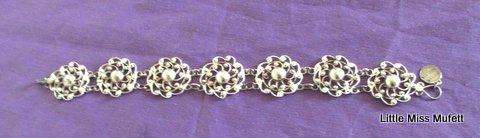 A ,800 Silver filligree bracelet and earrings--17 Gram