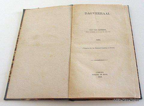 Dagsverhaal Van Riebeeck first print 1848---In Dutch