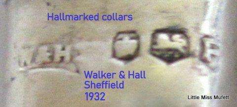 A Set of Fruit knives with hallmarked silver collars and mother of pearl handles--Boxed