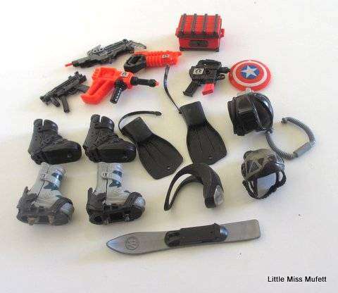 A lot of vintage action men parts probably Hasbro and Ken