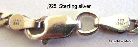 Sterling silver pendant set in silver on a sterling silver chain. Chain without pendant weighs 10 gr