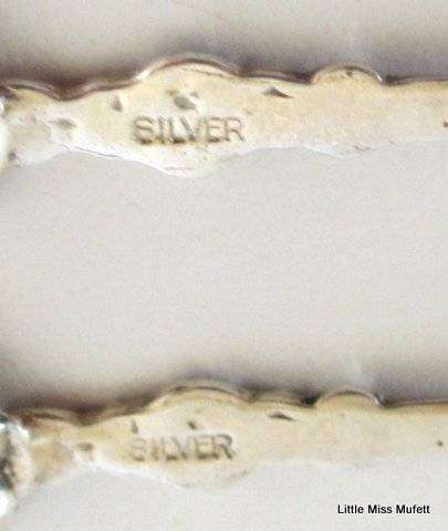 Vintage sterling silver anointing spoons - set of two with loops possibly meant for a chatelaine