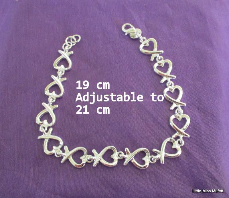 A  ,925 SILVER PLATED HEART BRACELET---New