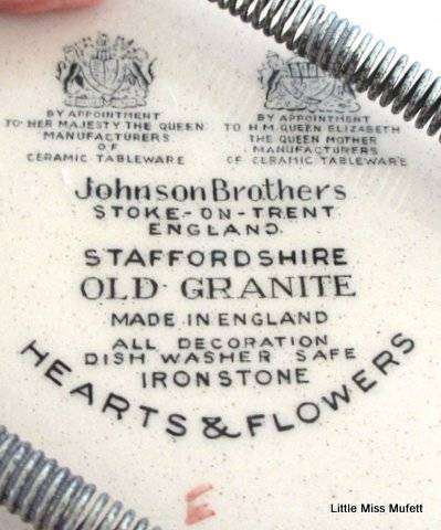 A Johnsons Bros Hearts and Flowers wall plate--Ready to hang