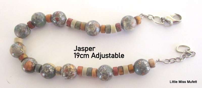 3 BRACELETS--FRESH WATER PEARLS,JASPER AND CRYSTAL
