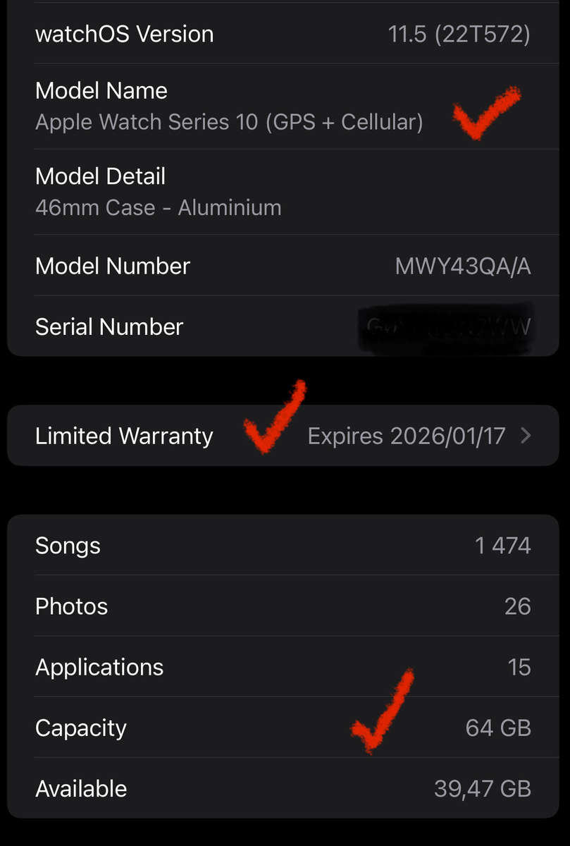APPLE Watch Series 10 GPS & Cellular 46mm Jet Black