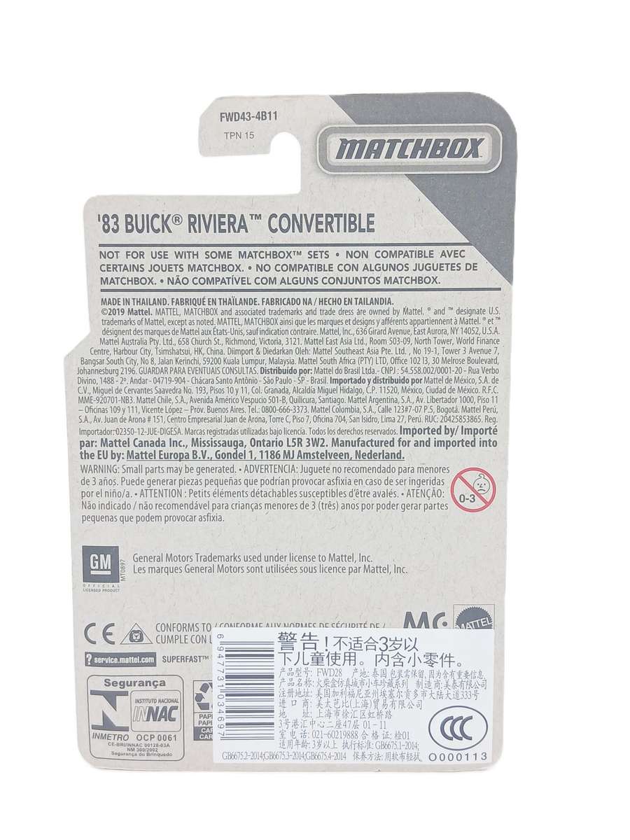Matchbox 1983 Buik Riviera Convertible