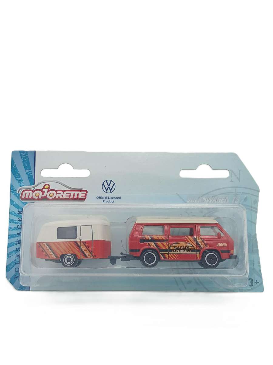 Majorette Volkswagen VW T3 Camper with Caravan