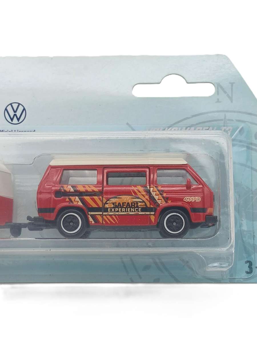 Majorette Volkswagen VW T3 Camper with Caravan
