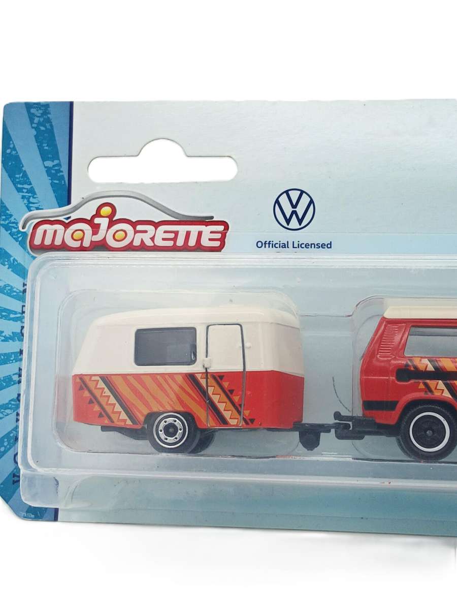 Majorette Volkswagen VW T3 Camper with Caravan