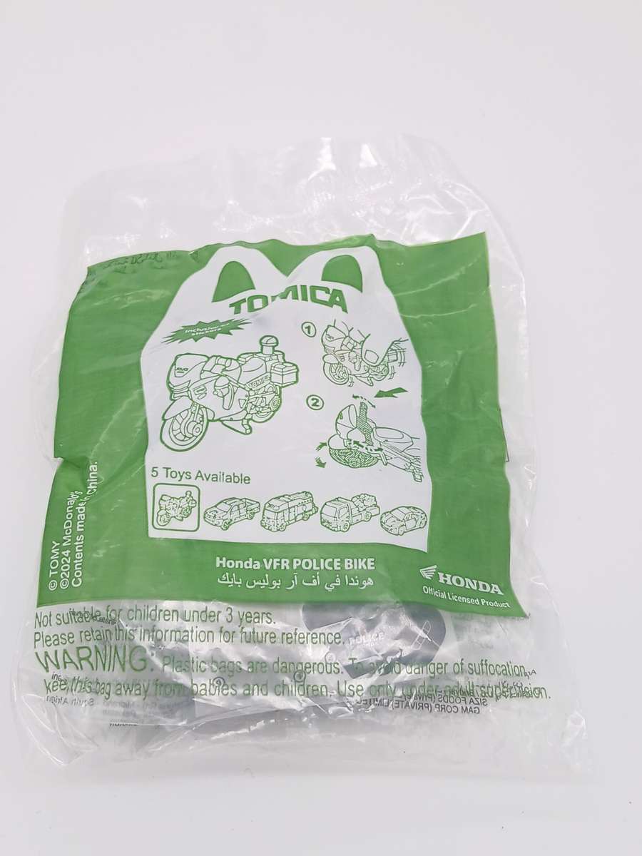Tomica Mc Donalds Plastic cars Honda VFR Police Bike