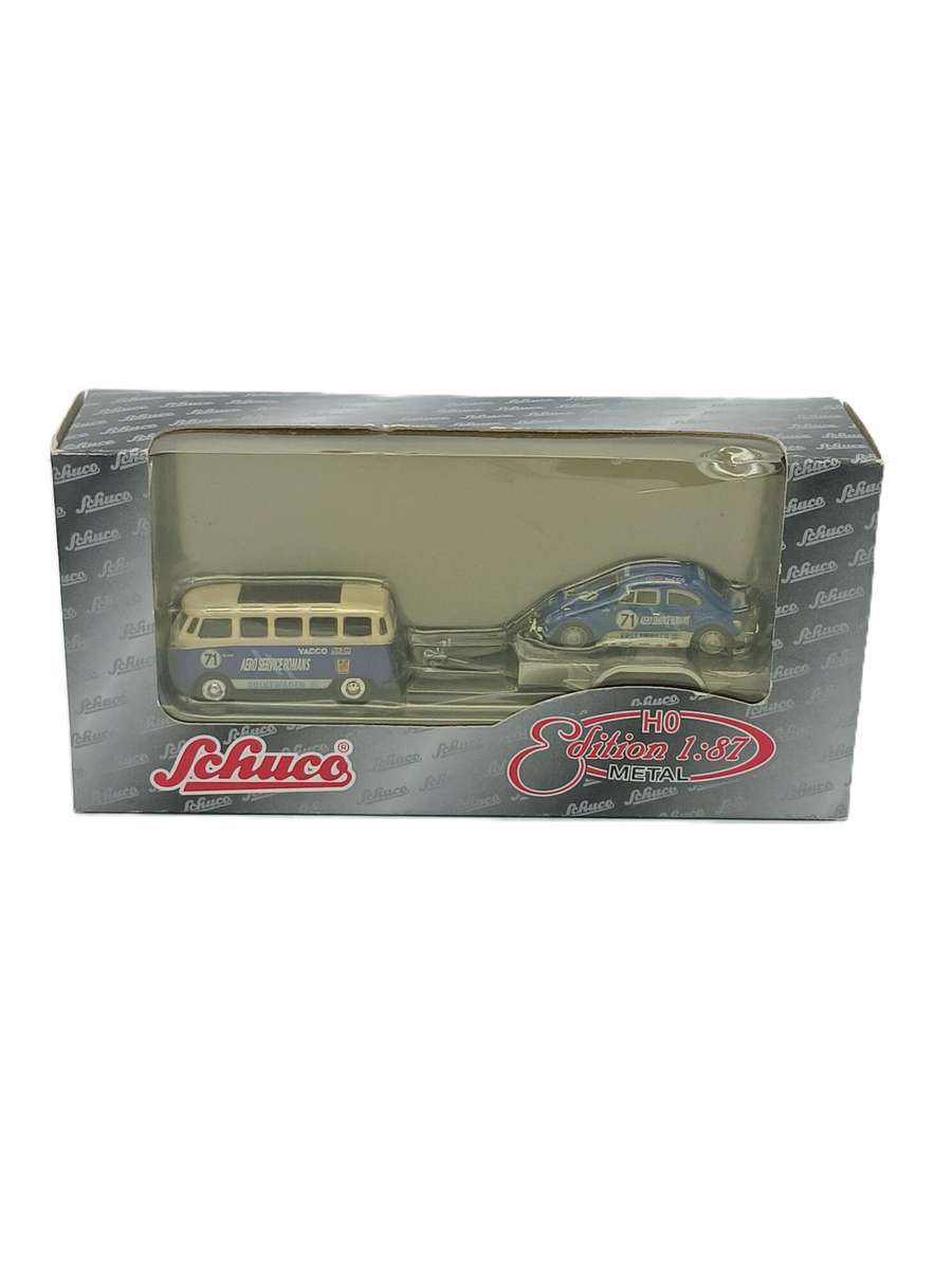 Schuco VW TI Samba Bus & VW Beetle rally set 1:87 HO