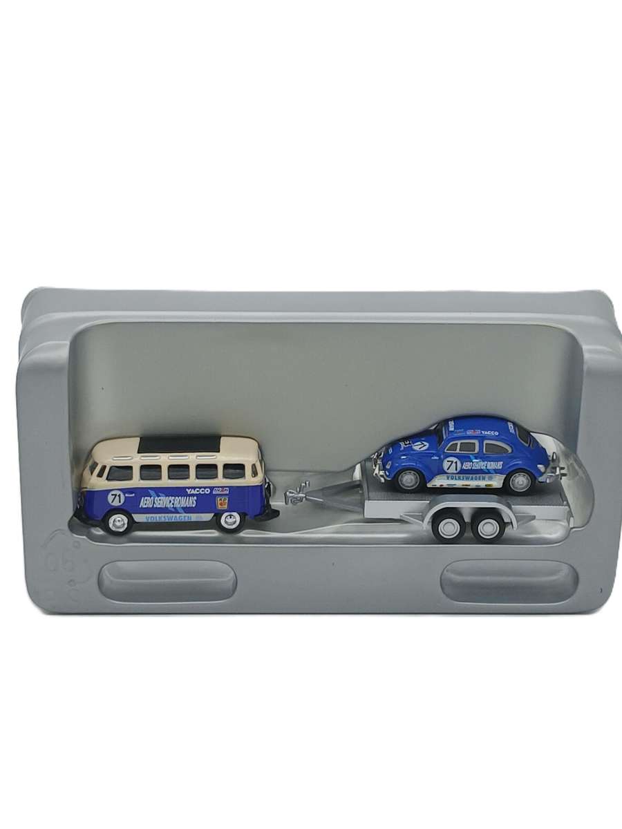 Schuco VW TI Samba Bus & VW Beetle rally set 1:87 HO