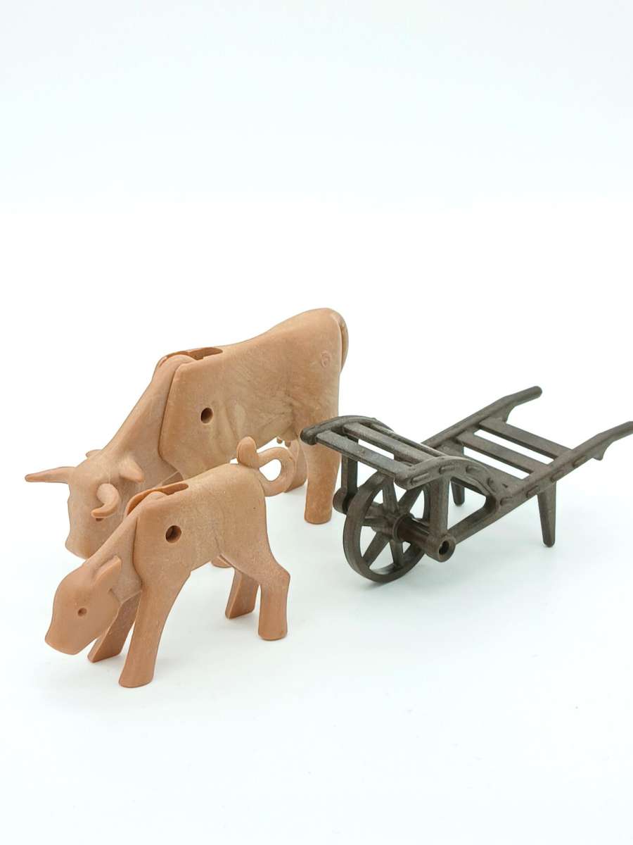 Vintage Playmobil Farmers Ox Cart - No.3503 (1980)