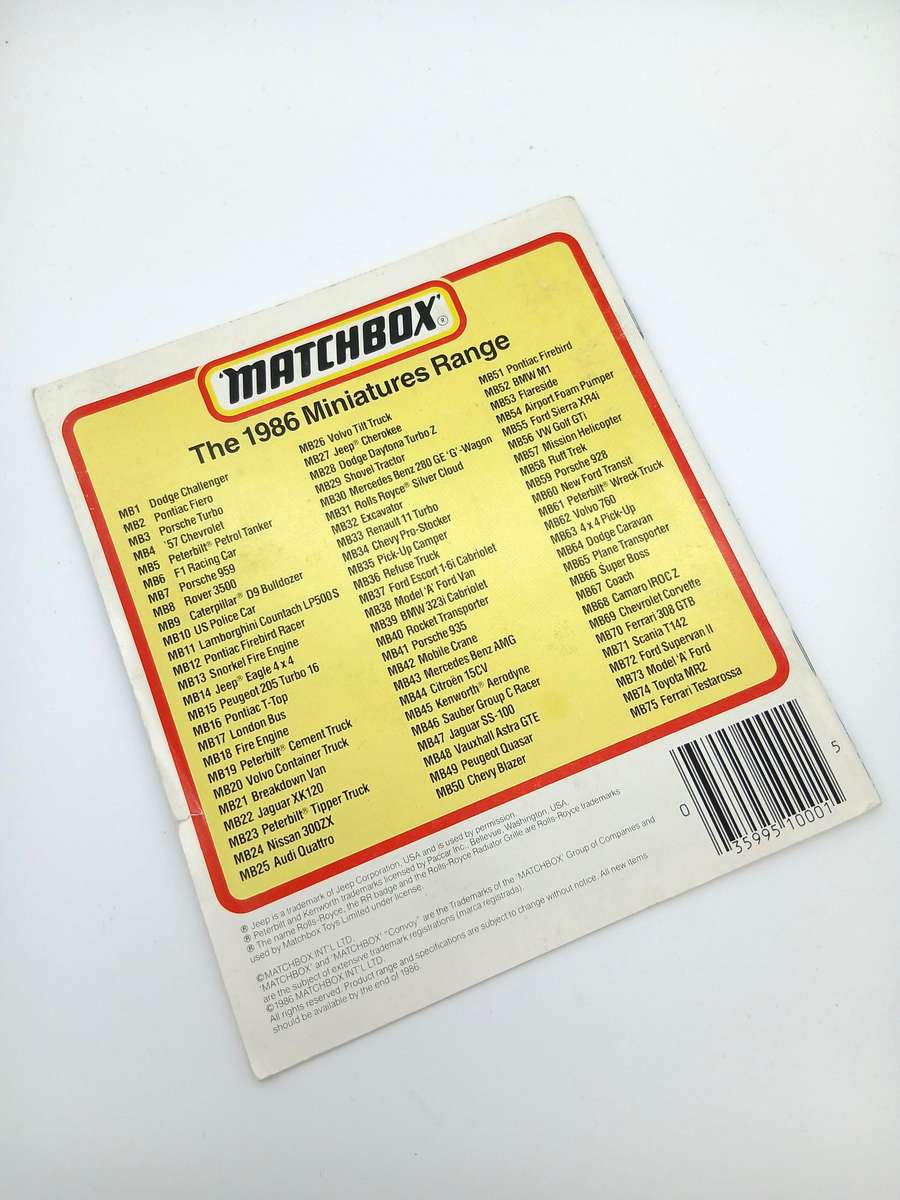 Matchbox 1986 Miniatures Collection Card Album with cards