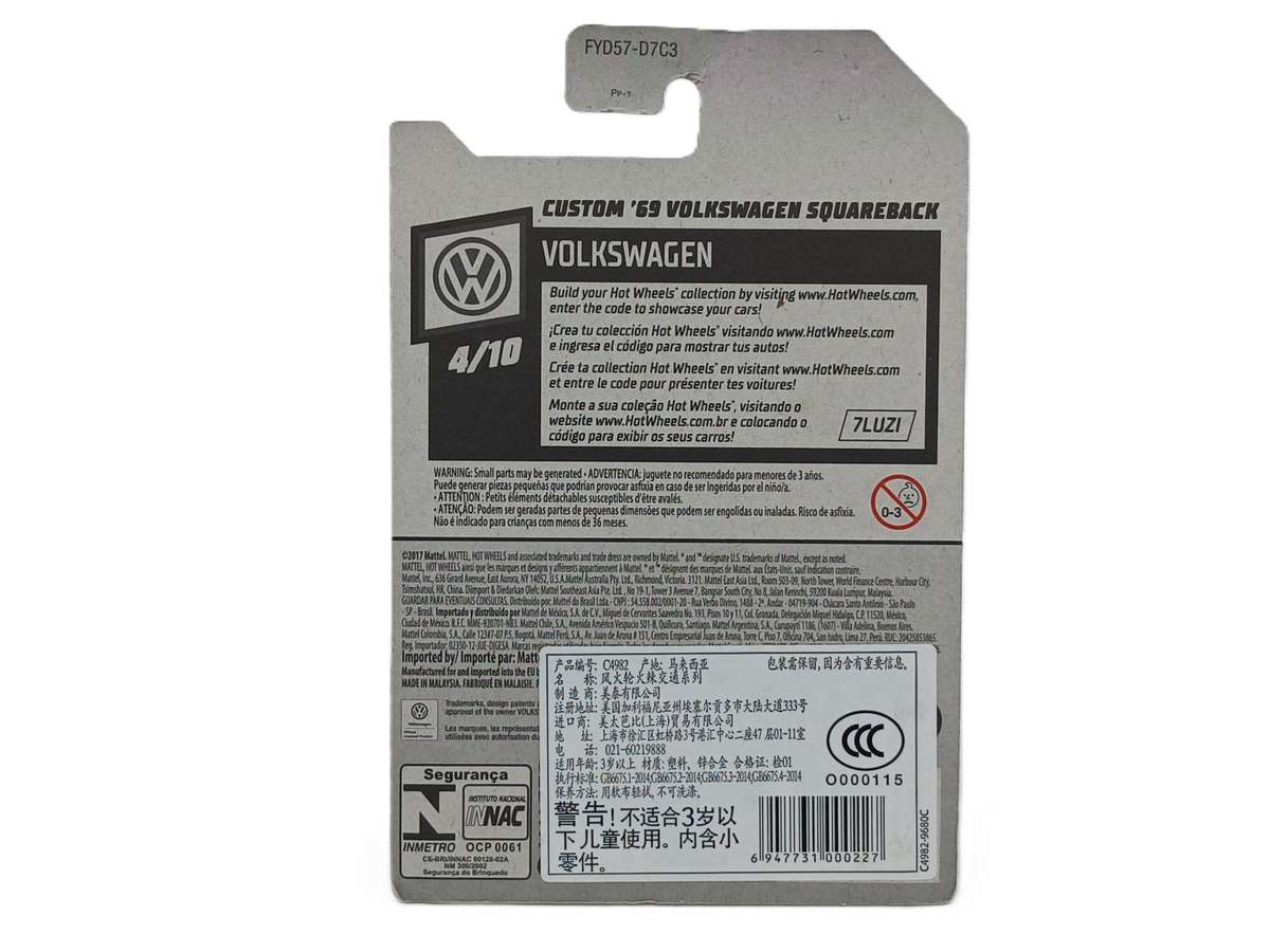 Hot Wheels Volkswagen VW Custom 1969 Squareback