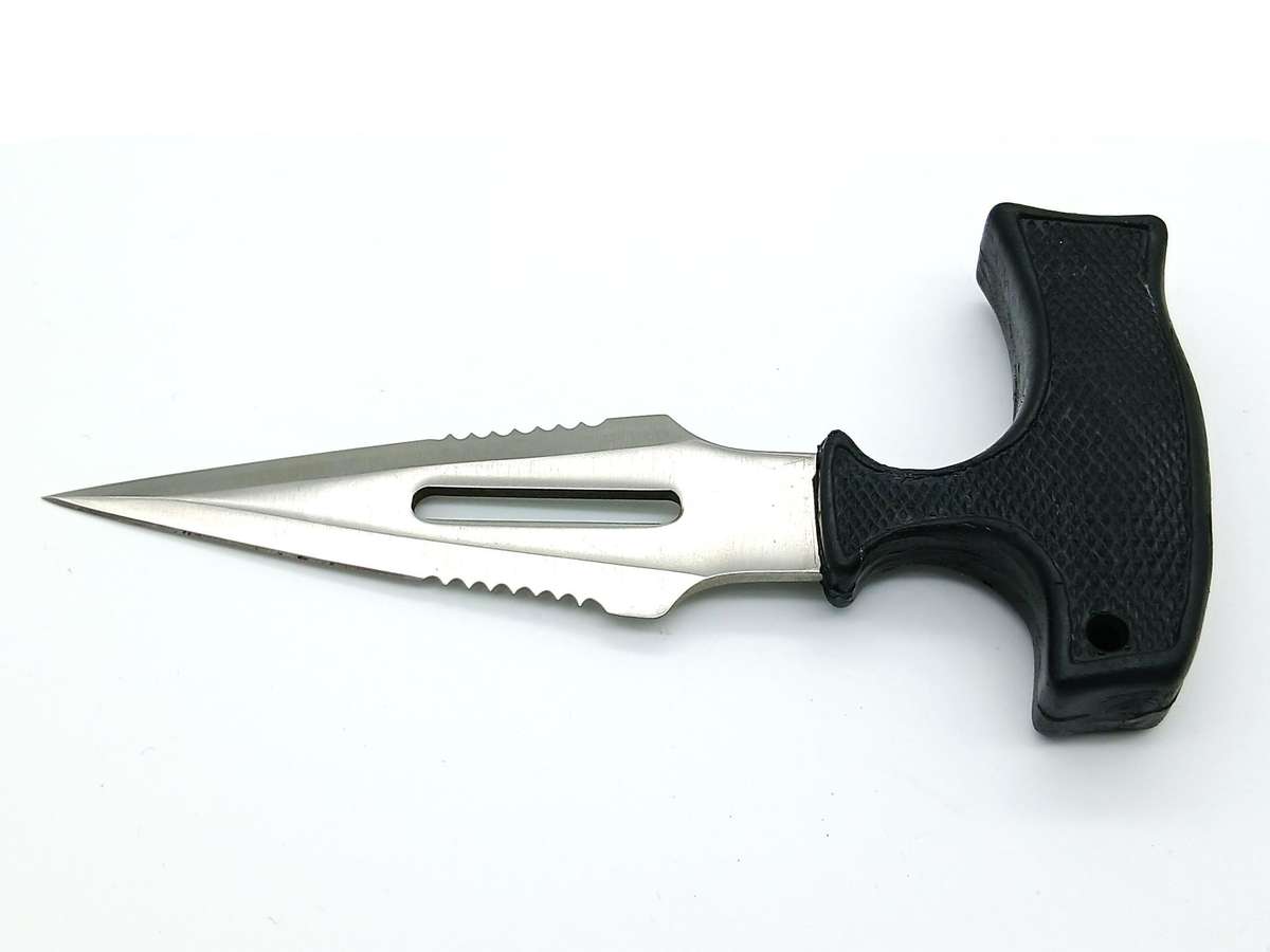 Push dagger boot knife fixed double edged blade