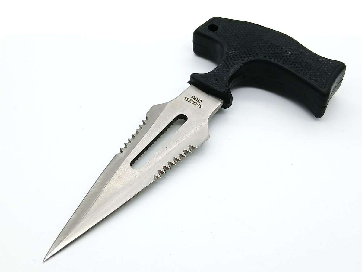 Push dagger boot knife fixed double edged blade