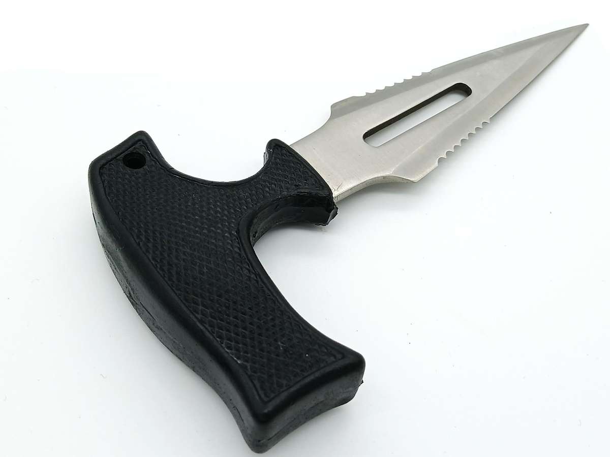 Push dagger boot knife fixed double edged blade